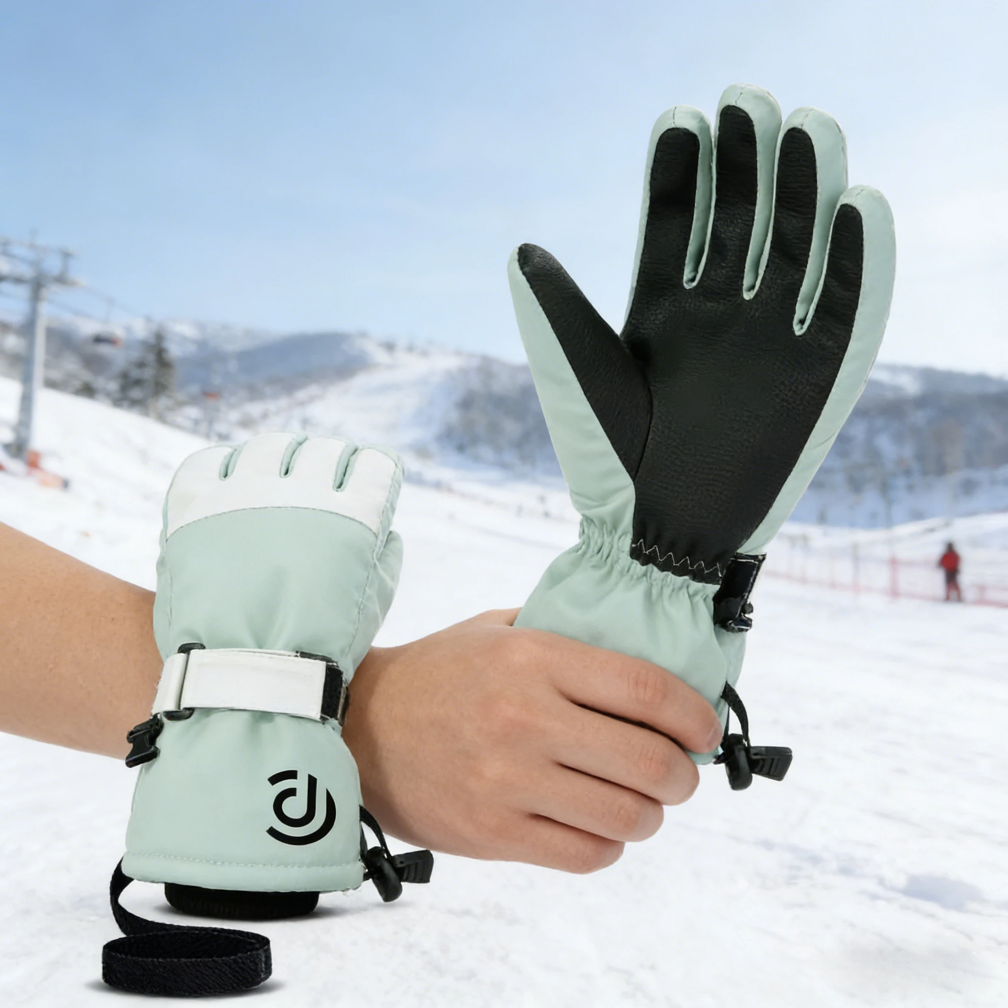 

Unisex Winter Ski Gloves Touchscreen Windproof Waterproof Thickened Fleece Warm Gloves for Cycling Outdoor Sports