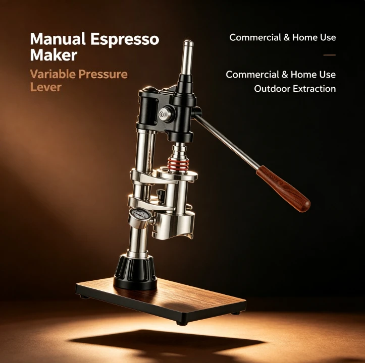 Manual Lever Espresso Coffee Maker Variable Pressure Hand‑Press Machine for Home Outdoor Commercial Espresso Beverage Extraction