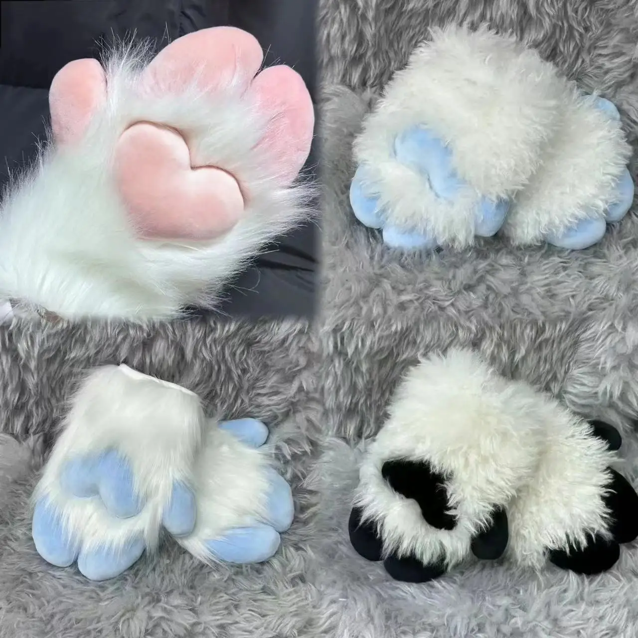 Guantes largos personalizados con patas peludas, traje de Fursumi personalizado, pezuñas de oveja, disfraz de Cosplay, traje de Fursuit, garra de bestia