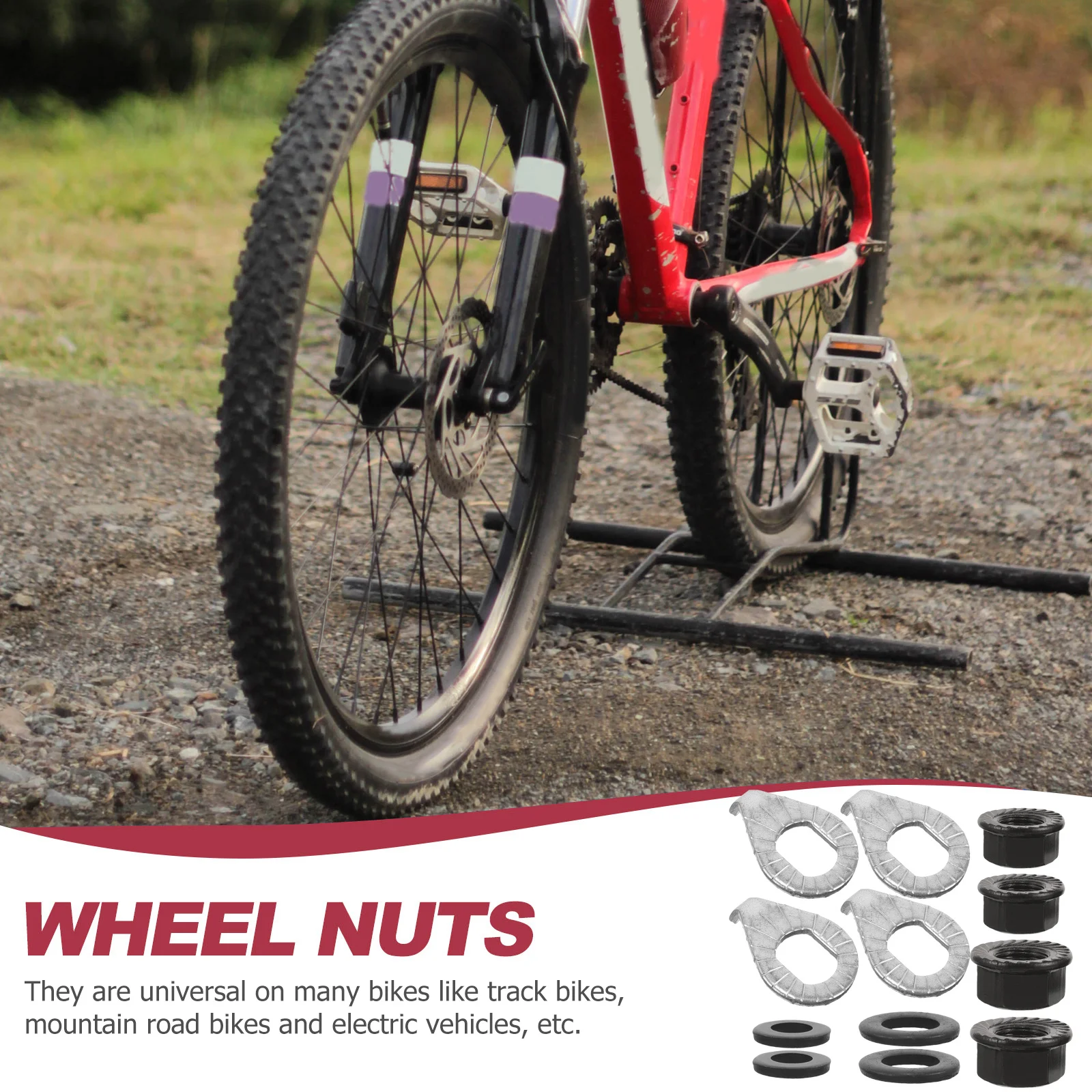 

1Set Bike Nuts Wheel Axle Nut Kit Steel Replacement Durable Nuts Parts for Mountain Electric Vehicles Bicycles