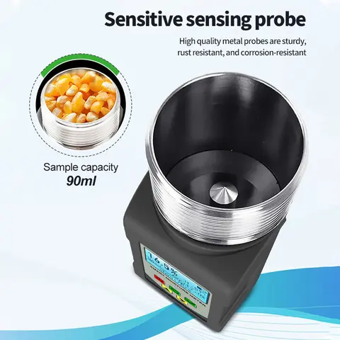 एमजी-प्रो टी8 अनाज नमी मीटर 25 प्रकार के अनाजों के लिए चावल गेहूं कॉफी बीन बीज मटर सोयाबीन हाइग्रोमीटर आर्द्रता परीक्षक 8 best sales अनाज नमी मीटर - №1