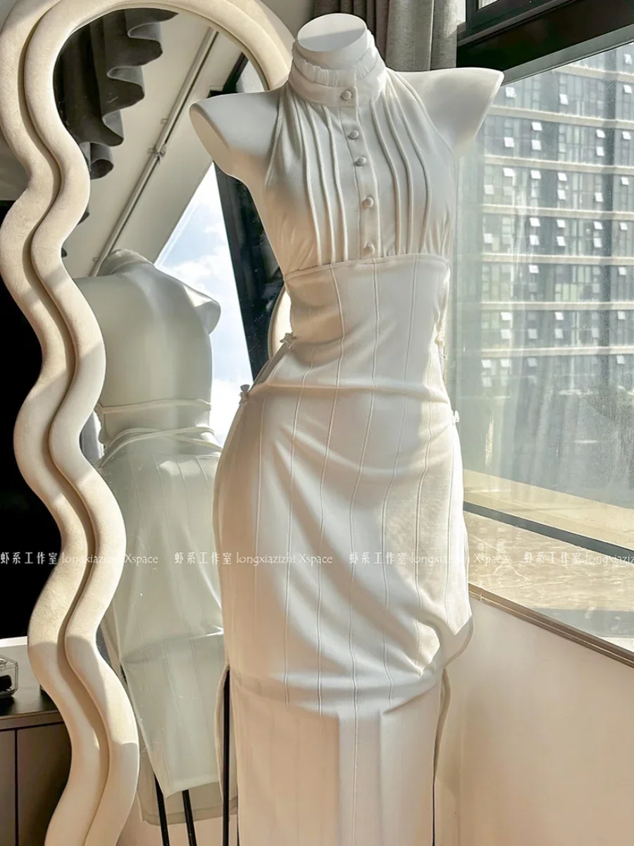 2025 novo freren no funeral samambaia cosplay trajes samambaia trajes de halloween para mulheres samambaia sexy branco malha vestido elástico