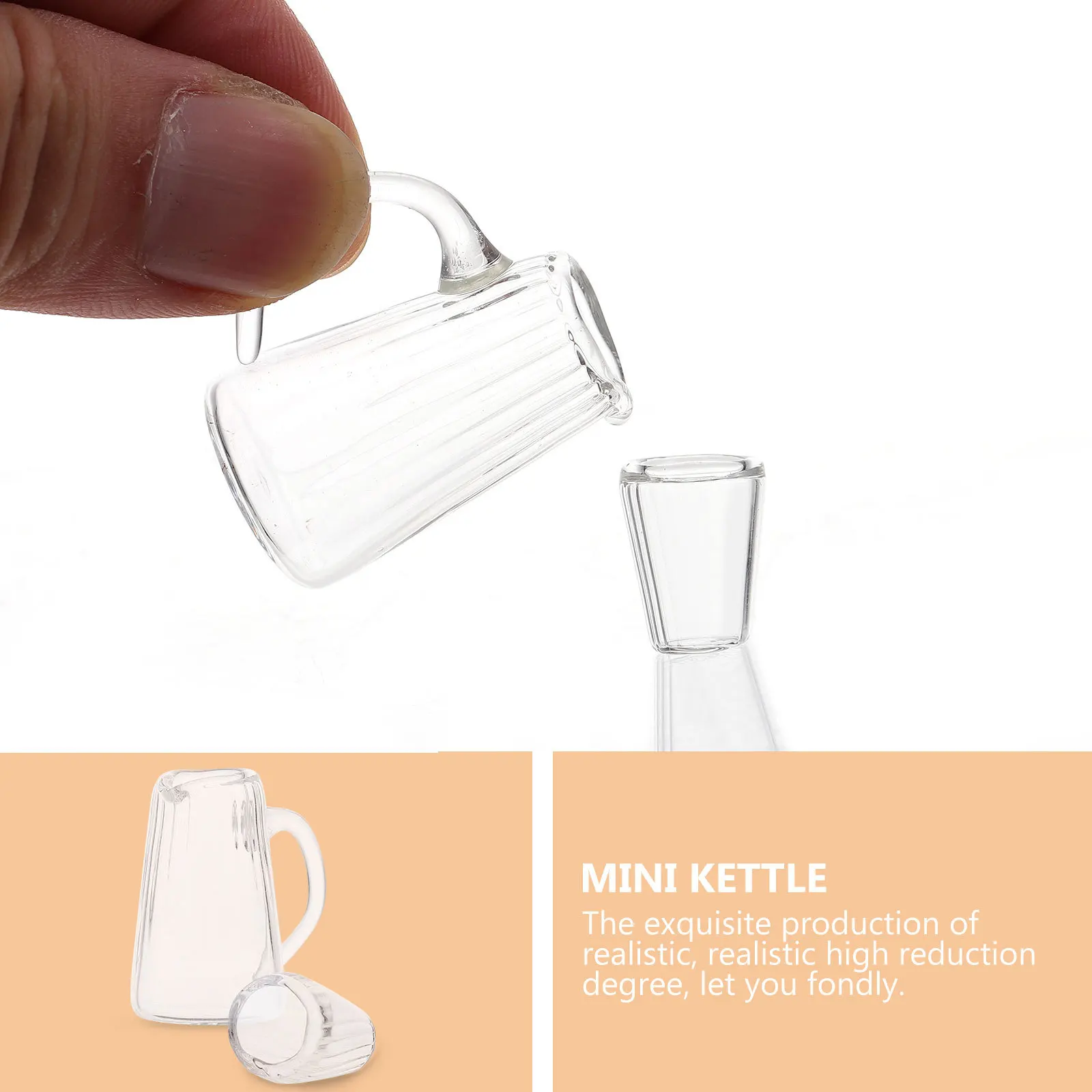 

3Pcs Mini Teacup Kettle Set Durable Household Accessory Kids Playing Miniature Home Decor Simulation Tea Cups Mini Teapot