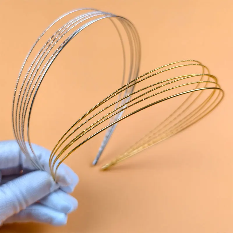 New Thin Gold Color Headbands Women Multilayer Alloy Hair Hoop Double Root Metal Hair Bands Hair Accessories Smooth Head Hoop