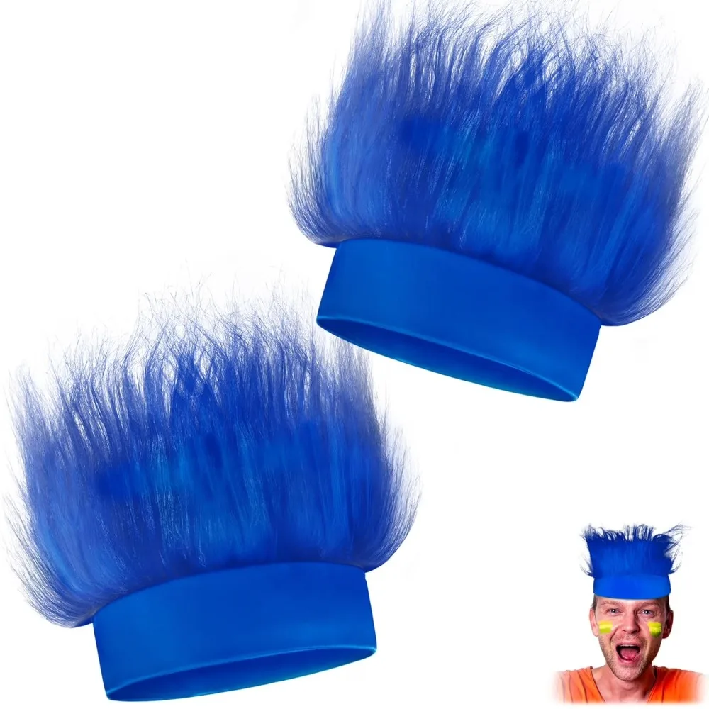 Diadema con pelo, sombrero divertido, accesorios de disfraz, pelucas de pelo de troll locas y novedosas para adultos y adolescentes, artículos para fiestas, accesorios para la cabeza