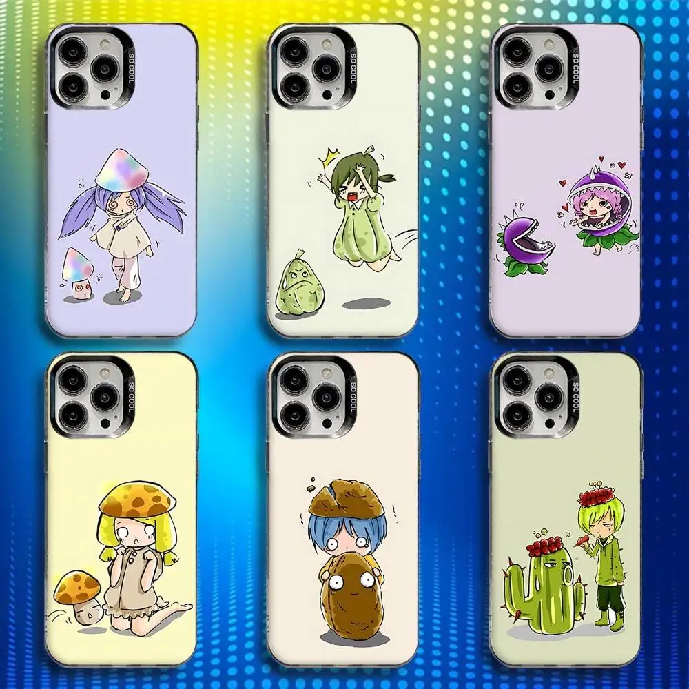 

P-Plants vs Cute Z-Zombies Phone Case For iPhone 17,16,15,14,13,12,X,8,Pro,Max,Plus,E,SE4,Air,Mini IMD Matte Black
