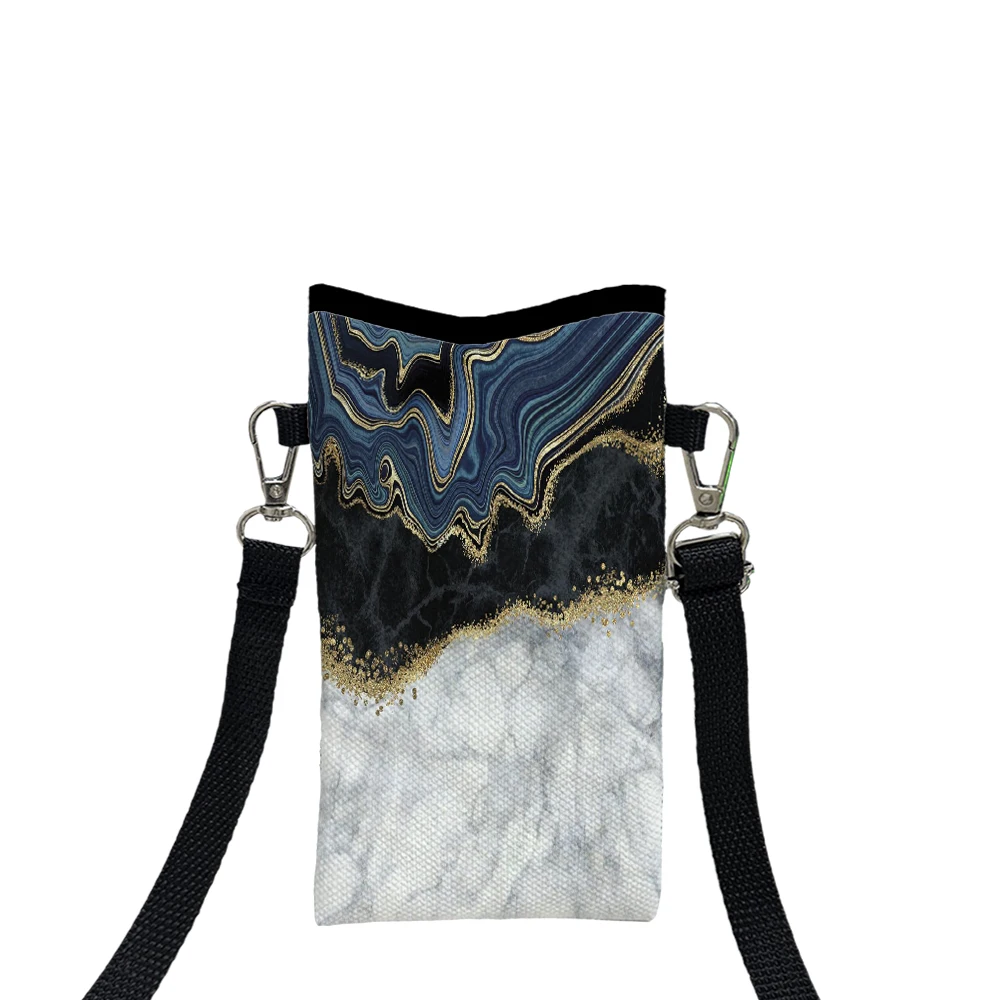 

Black White Golden Quicksand Mobile Phone Bag Multifunctional Crossbody Phone Bag Adjustable Strap Shoulder Bag for Women12.4