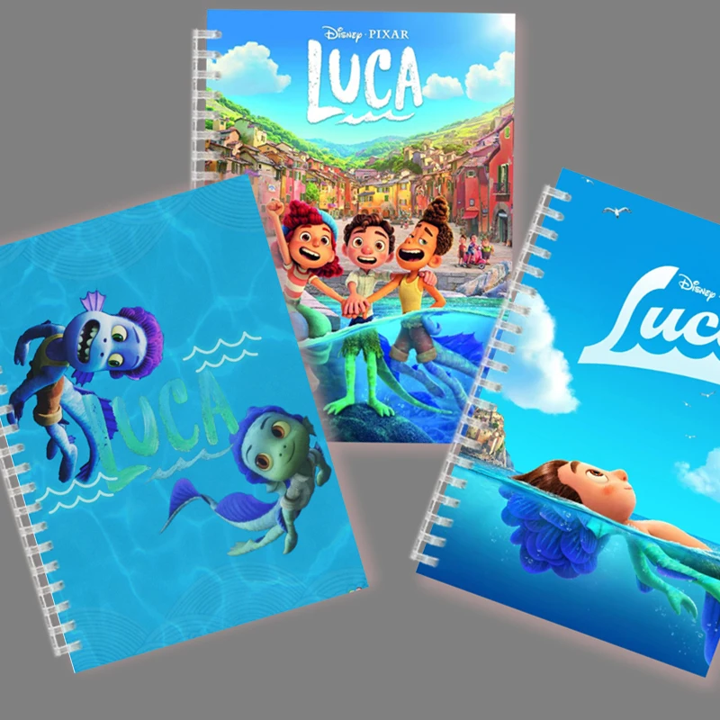 A5 Spiral Notebook Disney Pixar Movie Cartoon Anime Figures Luca Alberto Sea Monster Boys Model Collection Writing Note Book ﻿