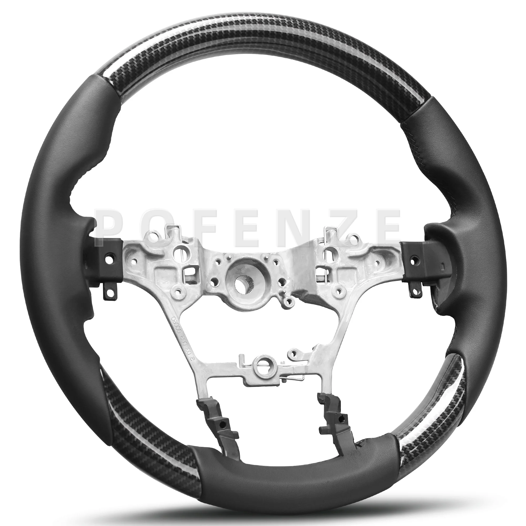 Kierownica z włókna węglowego Hydro-Dip do Toyota Hilux/Revo/fortuner 2015-2022 w kształcie litery D ze szwami perforowana skóra Nappa