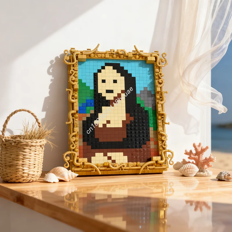 1301 pz MOC Cornice Foto Mona Lisa Modello Building Blocks Costruzione Idea FAI DA TE Giocattoli Educativi Mattoni Regalo Di Natale Per Bambini Compleanno