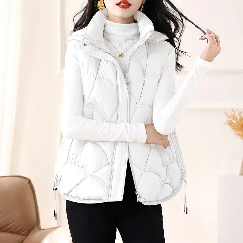 

ex Loose Fit Hooded Vest Autumn Winter Trend Street Sle Cotton Jaet Other Fill Material 2024 Fall Season