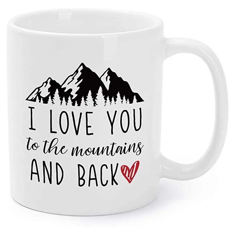 Te amo a la Luna y a la espalda Tazas de esposa, tazas de marido, parejas, regalos de San Valentín, novio, novia Drinkware