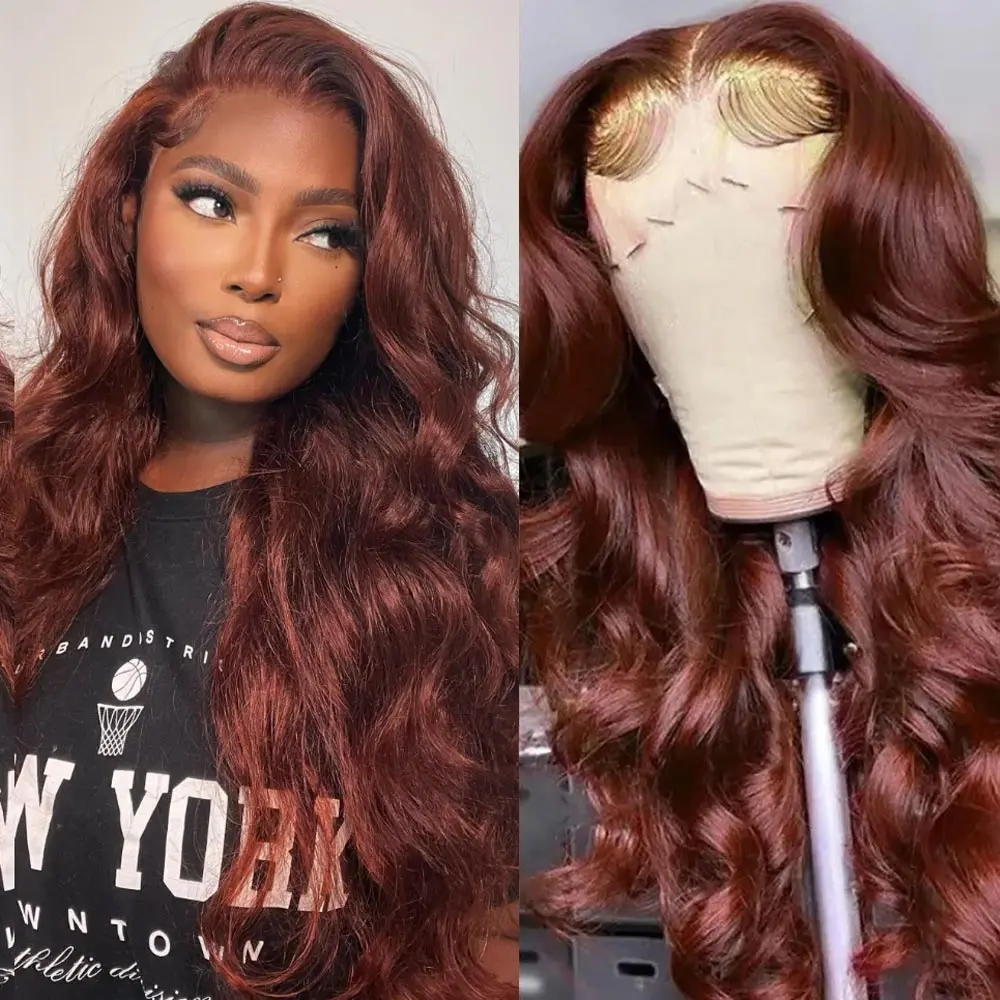 

Reddish Brown Body Wave 13x6 Hd Lace Frontal Wig Colored 13x4 Body Wave Human Hair Wigs Brazilian Body Wave Lace Front Wig