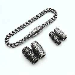2pcs Stainless Steel Vintage Magnetic Clasp 6/8mm Hole Leather Cord Clasps Magnet Buckle for DIY Jewelry Making Wholesale