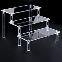 1-5 Tier Acrylic Display Stand Perfume Doll Clay Figurine Blind Box Storage Rack Transparent Ladder Makeup Organization W-2