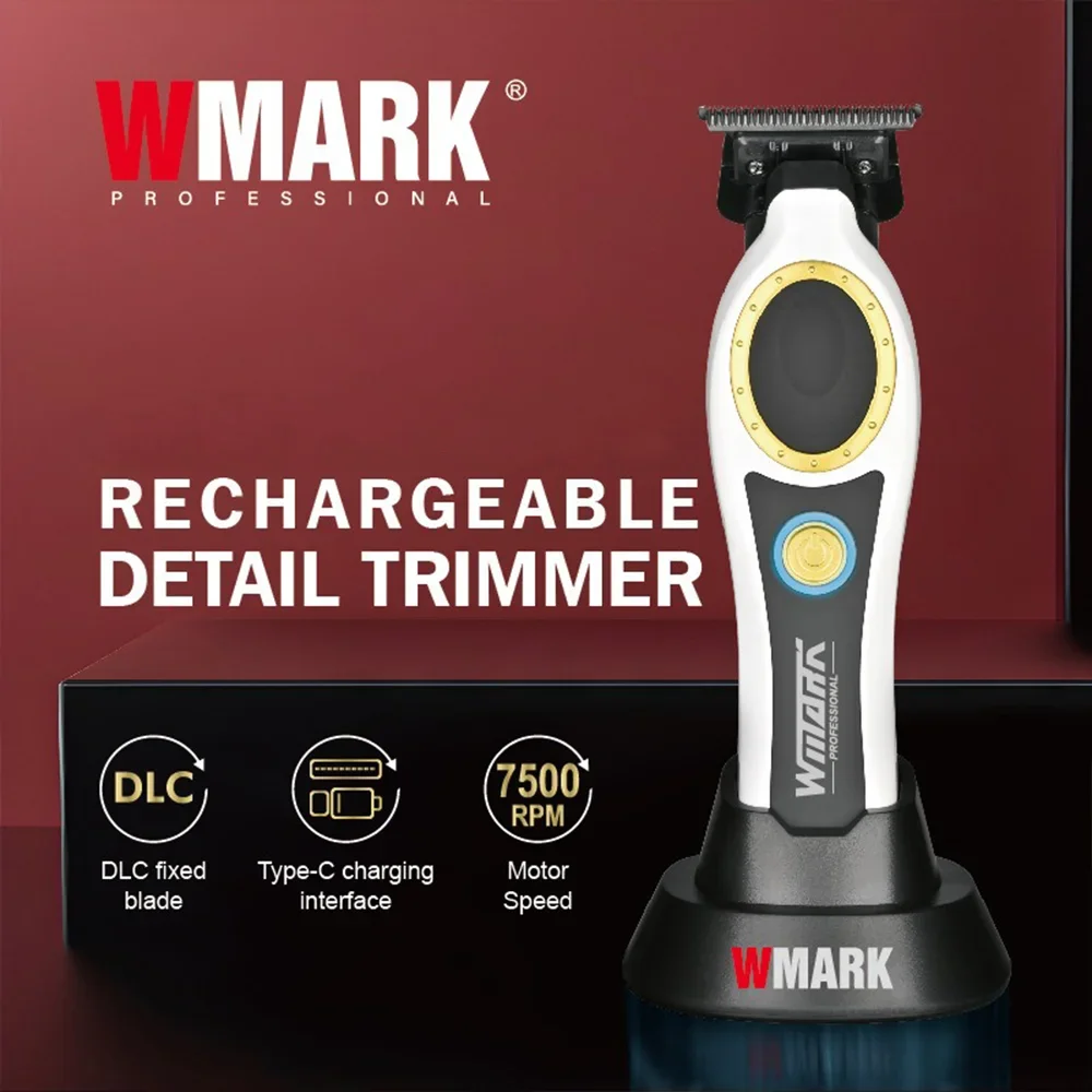 WMARK NG-7230 Professioneller Haarschneider für Herren, 7500 U/min, Keramik-Klinge, wiederaufladbarer Trimmer, elektrischer Haarschneider. – Detail 1