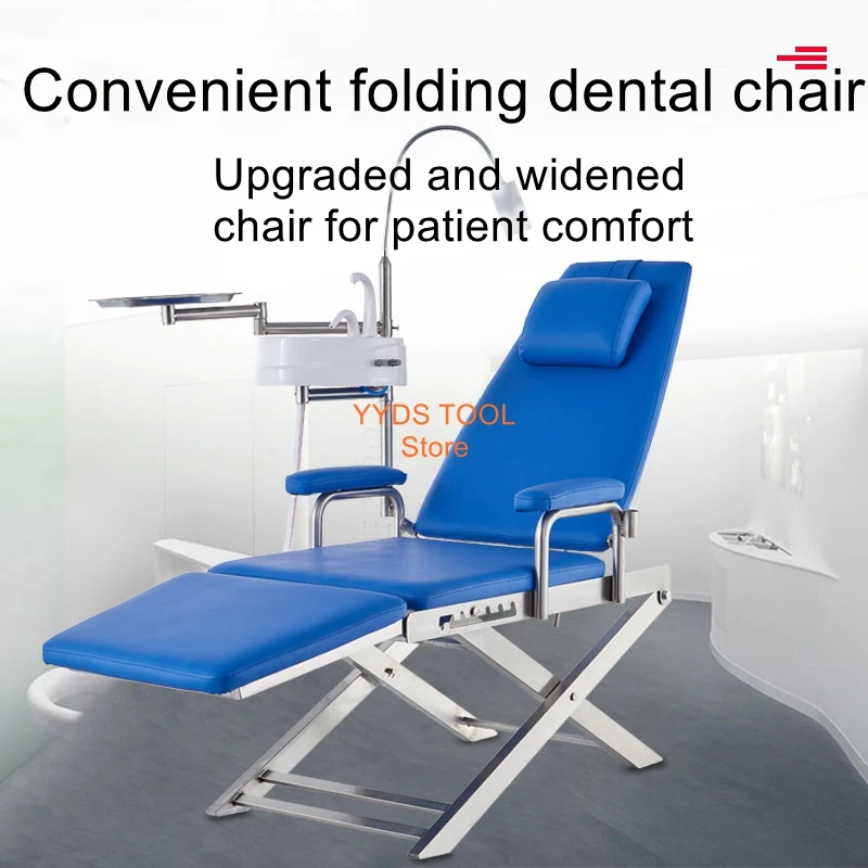 Lightweight dental folding chair with optional air pump portable turbine adjustable simple dental outreach dental chair