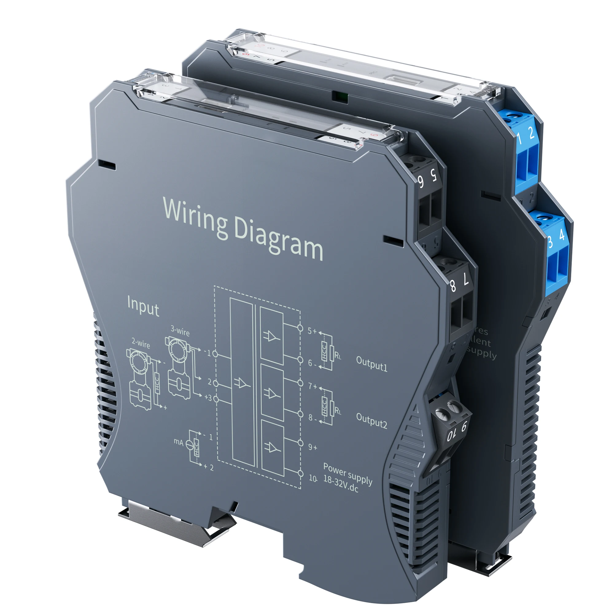 Linearity tinggi 4-20mA 0-10mA untuk 0-5v 0-10v Isolator sinyal 1 In 2 Out DC24V 35mm DIN rel tegangan konverter sinyal arus