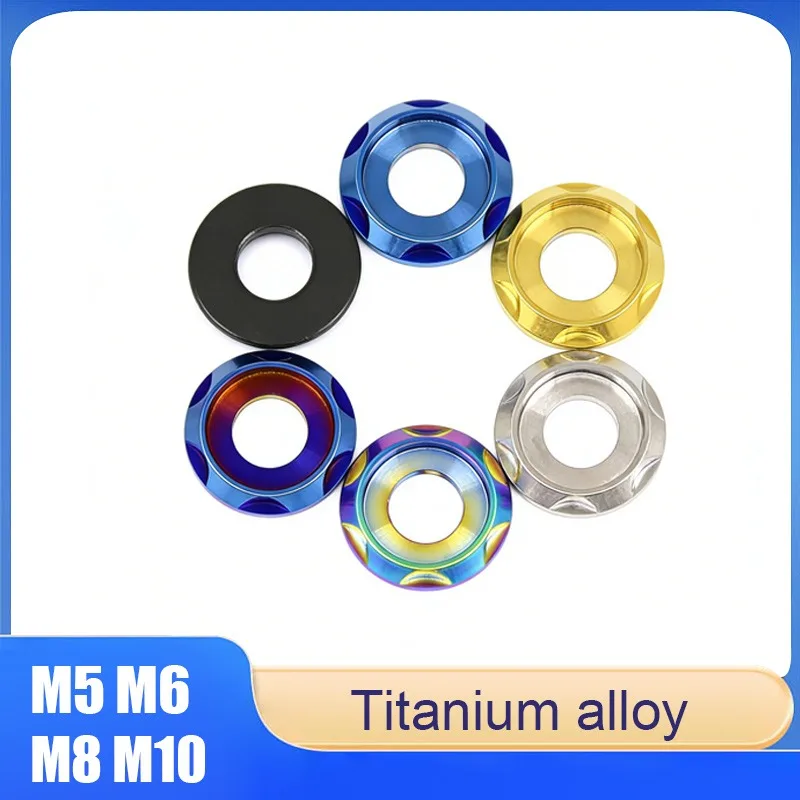 

2-10pcs Titanium Alloy Gasket Washer M5 M6 M8 M10 Screw Spacer Fancy Decorative Step Gasket Spacer for Bike Motorcycle Car