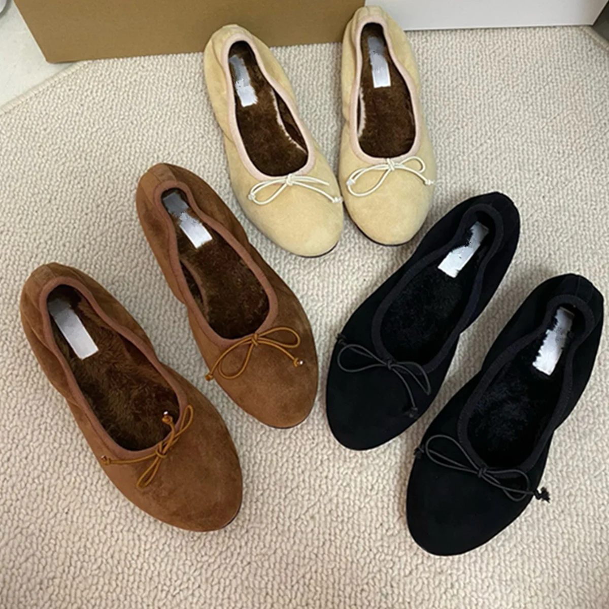 

Jenny&Dave Winter Wool Heels Shoes Fashion Elegant Office Lady Slip On Loafers Woman Shoes Shoes For Woman