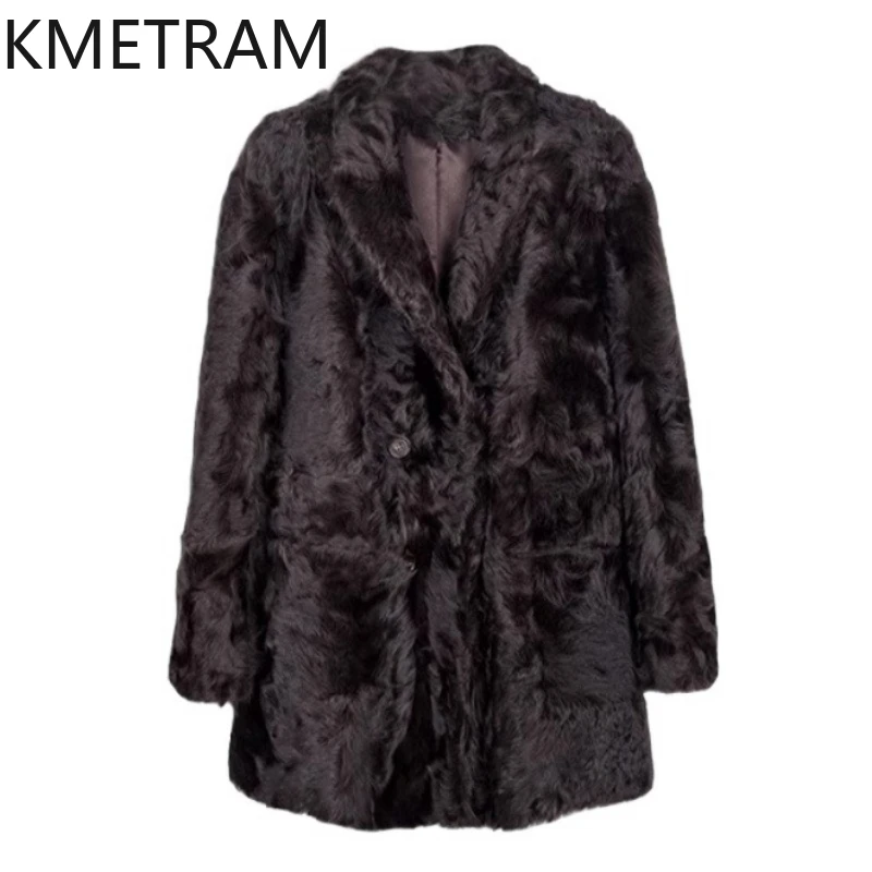 

Natural Wool Sheepskin Double Faced Fur Jacket Women Luxury Winter Warm maroon Real Fur Coat Woman Clothing 2025 шуба женская