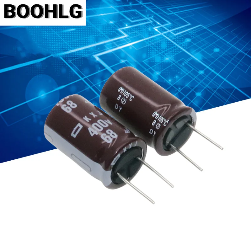 2pcs  original KXJ electrolytic capacitor 400v 68uf 16x25  nippon CHEMI-CON  high frequency and long life