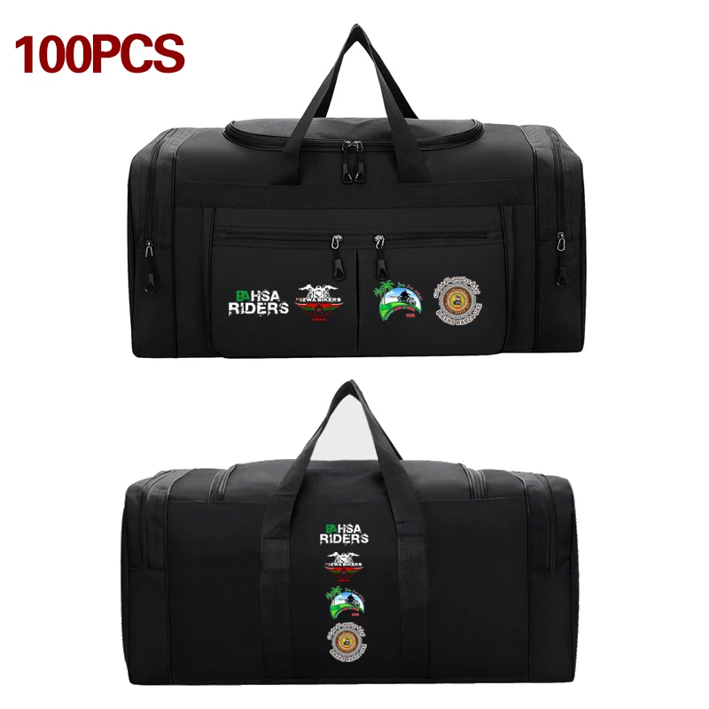 Large Capacity Portable Travel Bag Luggage Bag Waterproof Nylon Handbag Outdoor Casual Shoulder Bag Customized Logo Printed Name