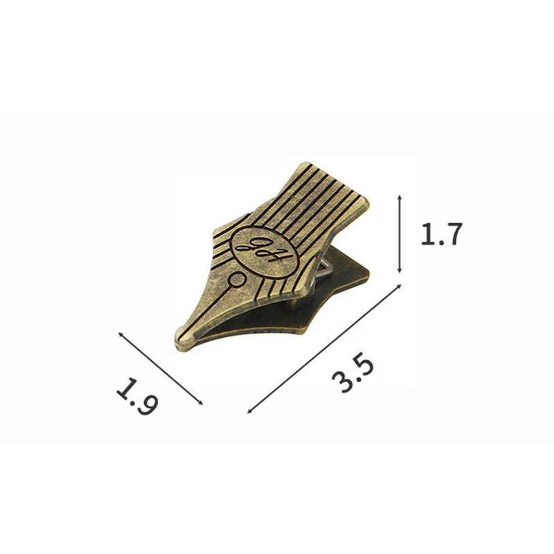 2Pcs Bronze/Golden Binder Clip Pen Tip Notebook Binder Clips Document Test Paper Note Storage Holder Journal Clamp bag clips