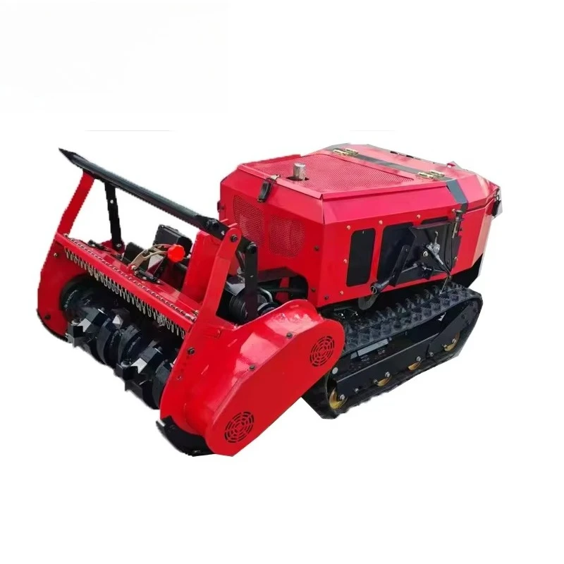 Heavy Duty Front Mounted Diesel 800mm Remote Control  Flail Mower Robotic Forest Mulcher Machine on Tracks