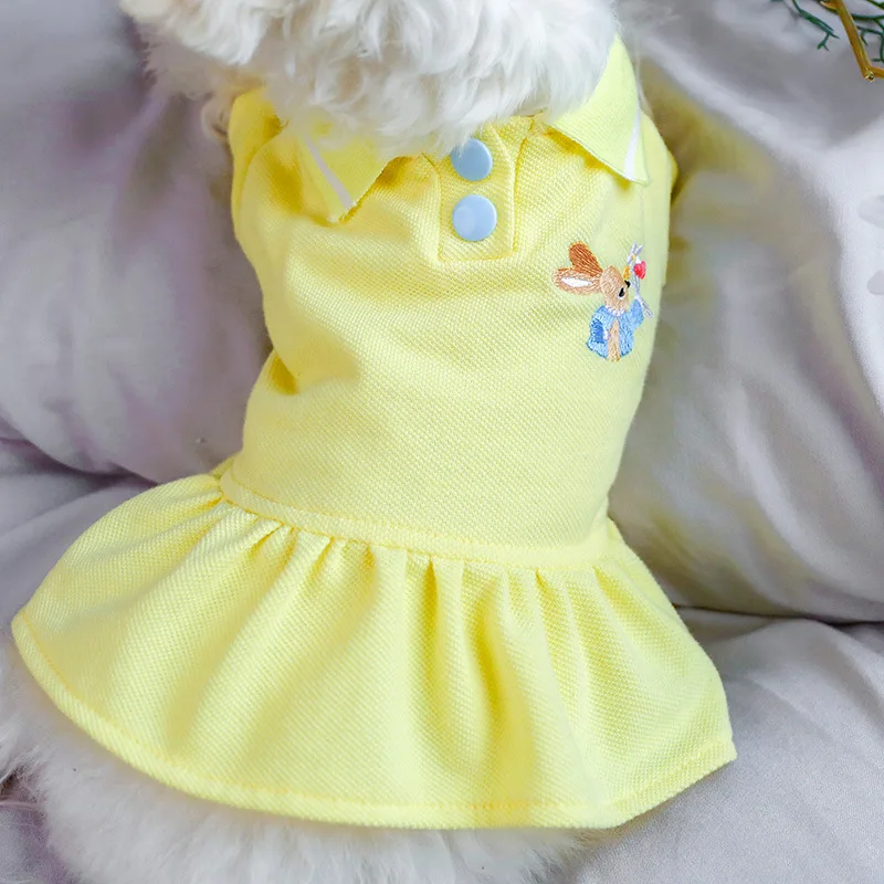 

Pet , Dog, Cat, Clothing, Spring Summer Thin Four Legged Clothes, Polo Student Skirt puppy outfit dog supplies