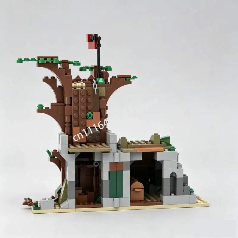 456Parts Camouflaged Outpost Fantasy Medieval MOC Model Custom Puzzles Architecture Education Assembly Toy Creative Gift Blocks