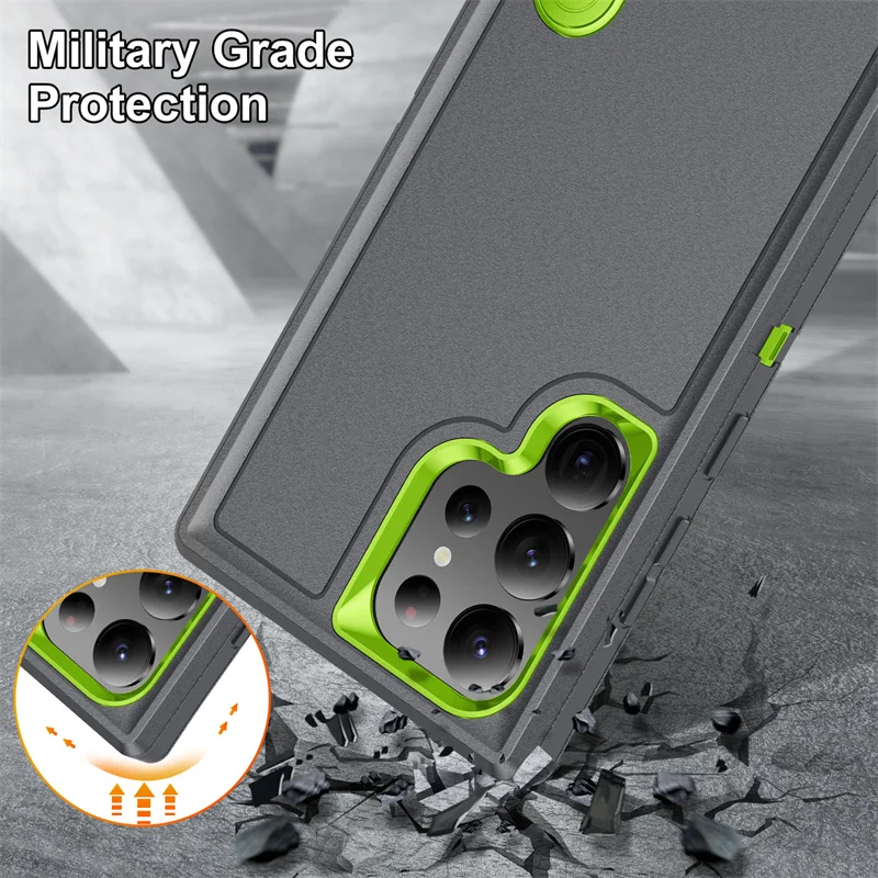 Hidden Stand Hybrid Heavy Armor Holder Case For Samsung Galaxy S24 S23 S22 Plus Ultra A15 A54 A14 A53 A13 A03S Matte Back Cover