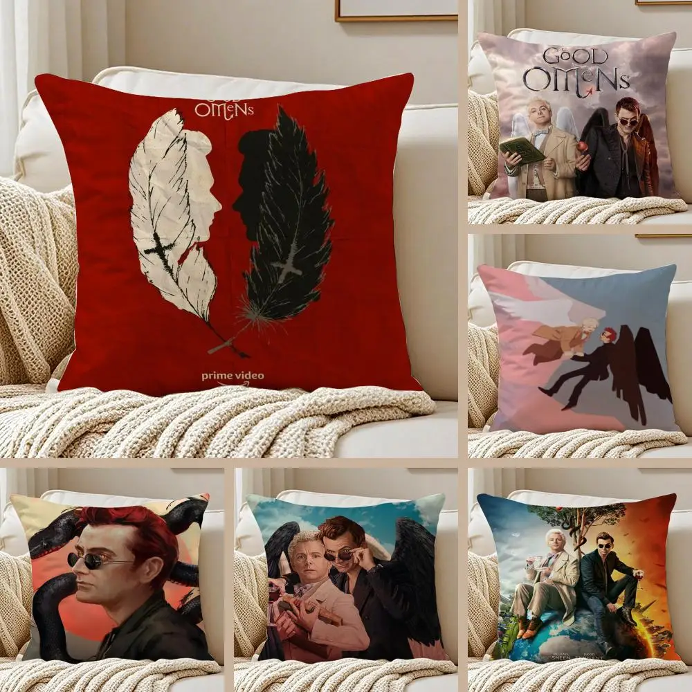

Чехол для подушки Tv G-Good Omens, шелковистый, короткий плюш, двусторонний принт, наволочка для дивана, всесезонный, для домашнего декора, подарок