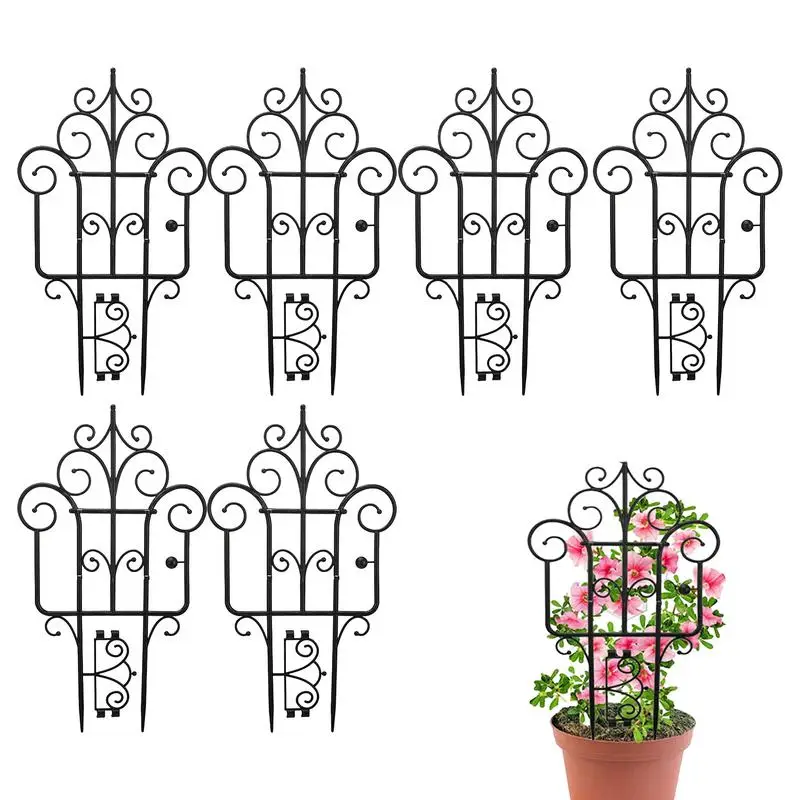 

Trellis For Climbing Plant 6Pack Trellis For Potted Plants 15.7inch Stackable Metal Garden Trellis stable Rustic Tomato Trellis