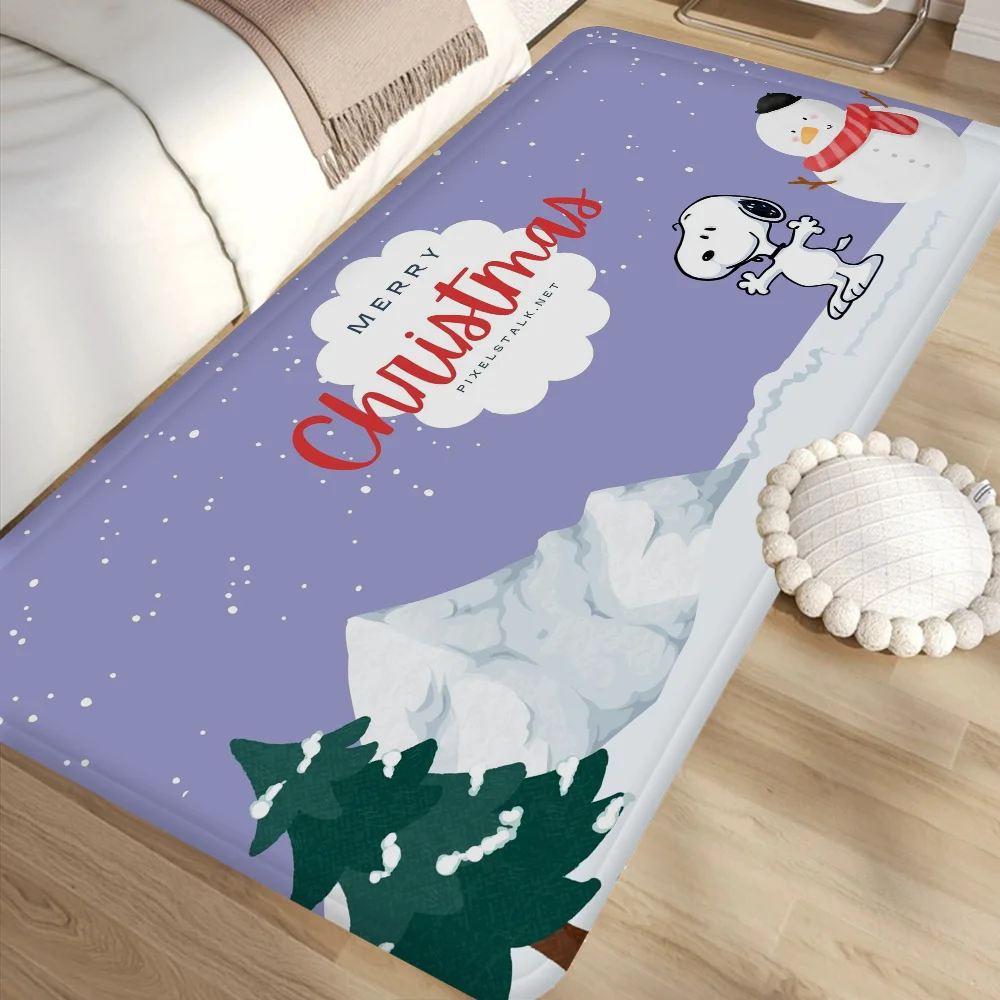 Kawaii S-Snoopy Hallway Carpet Washable Non-Slip Living Room Sofa Chairs Area Mat Kitchen Doormat Area Rug