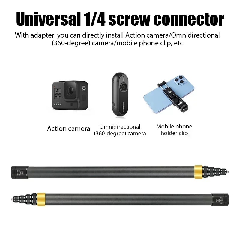 Carbon Fiber Invisible Extended Edition Selfie Stick Stand For Insta360 X3 GO3 Action 4 300CM For DJI GoPro Camera Selfie Sticks image 6
