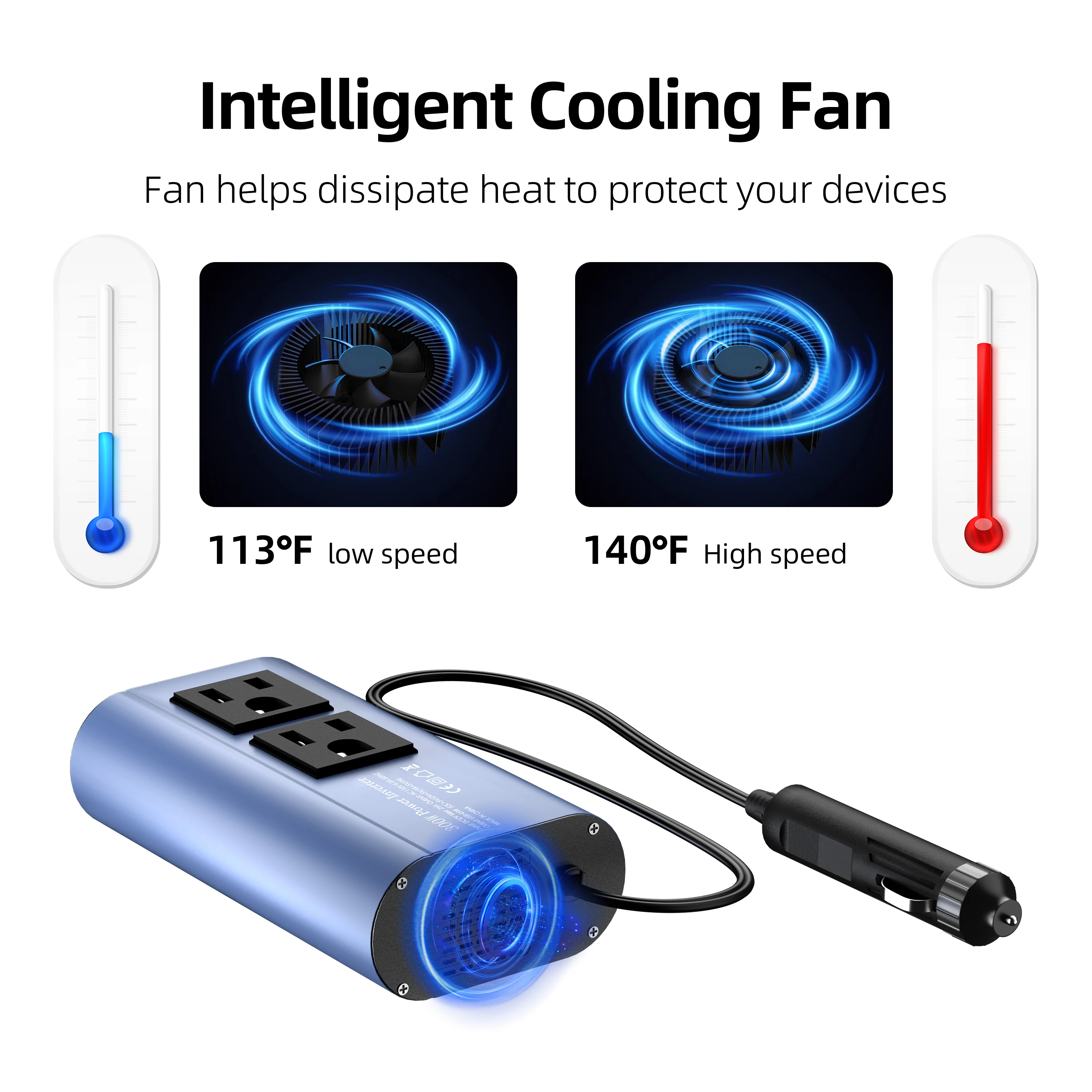 عاكس موجة معدل جديد 2025 مع واجهات USB متعددة وقوة 500 وات مناسبة للهواتف المحمولة