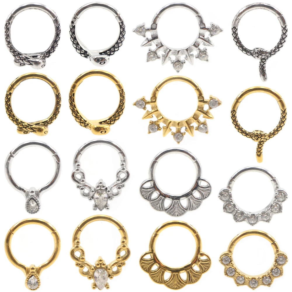 Anneau de nez en acier inoxydable, 1 pièce, cône serpent, goutte d'eau, Zircon, oreille, Tragus captif, Cartilage, Helix, cerceau, boucle d'oreille, Piercing, bijoux pour le corps