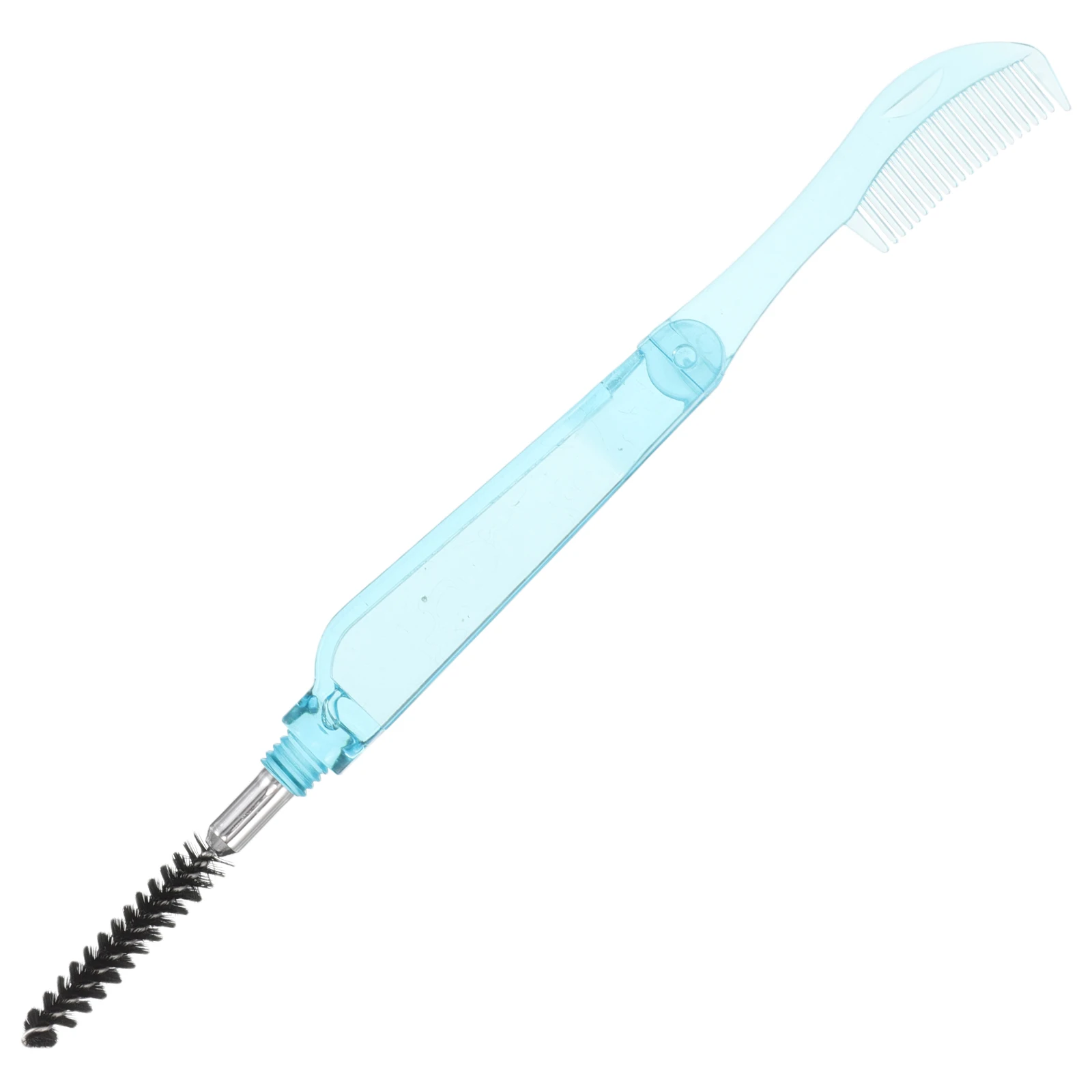 

Portable 2-in-1 Folding Eyelash Comb Dual Head Mascara Wand with Spiral Brush for Eyebrow and Lash Styling Compact Beauty Tool