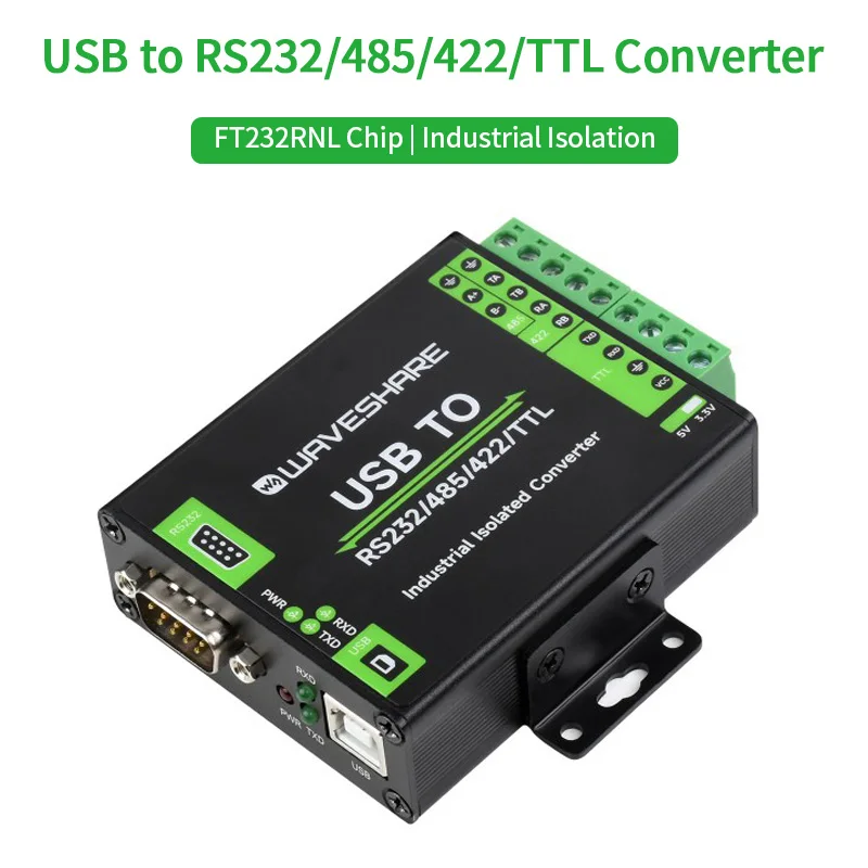 FT232RNL USB TO RS232/485/422/TTL Interface Converter Industrial Grade Isolated USB Converter for Mac Windows Linux Android