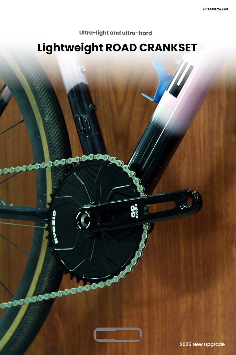 EVOSID Ultraleichte Rennrad-Kurbel Einzelkettenblatt Gravel-Bike Integrierte Kurbel 160/165/170MM CNC Faltbare Fahrradkurbel 8-12s – Detail 1