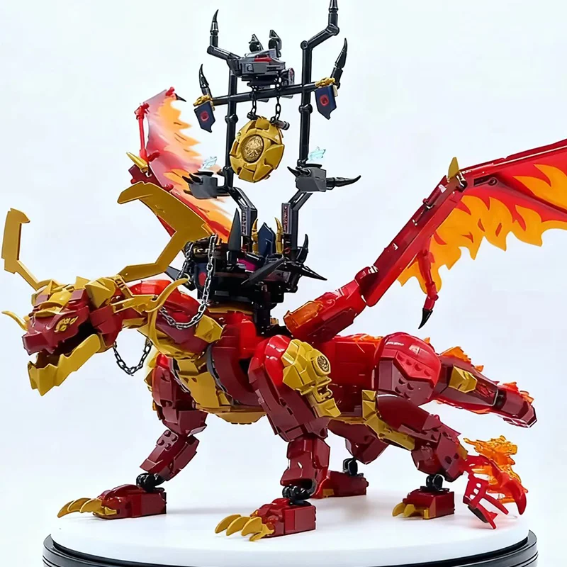 Kompatible MOC-Sets, Bausteine der Ninja-Serie, Source Fire Dragon, Kinderspielzeug, Zusammenbau, Geschenk 71822