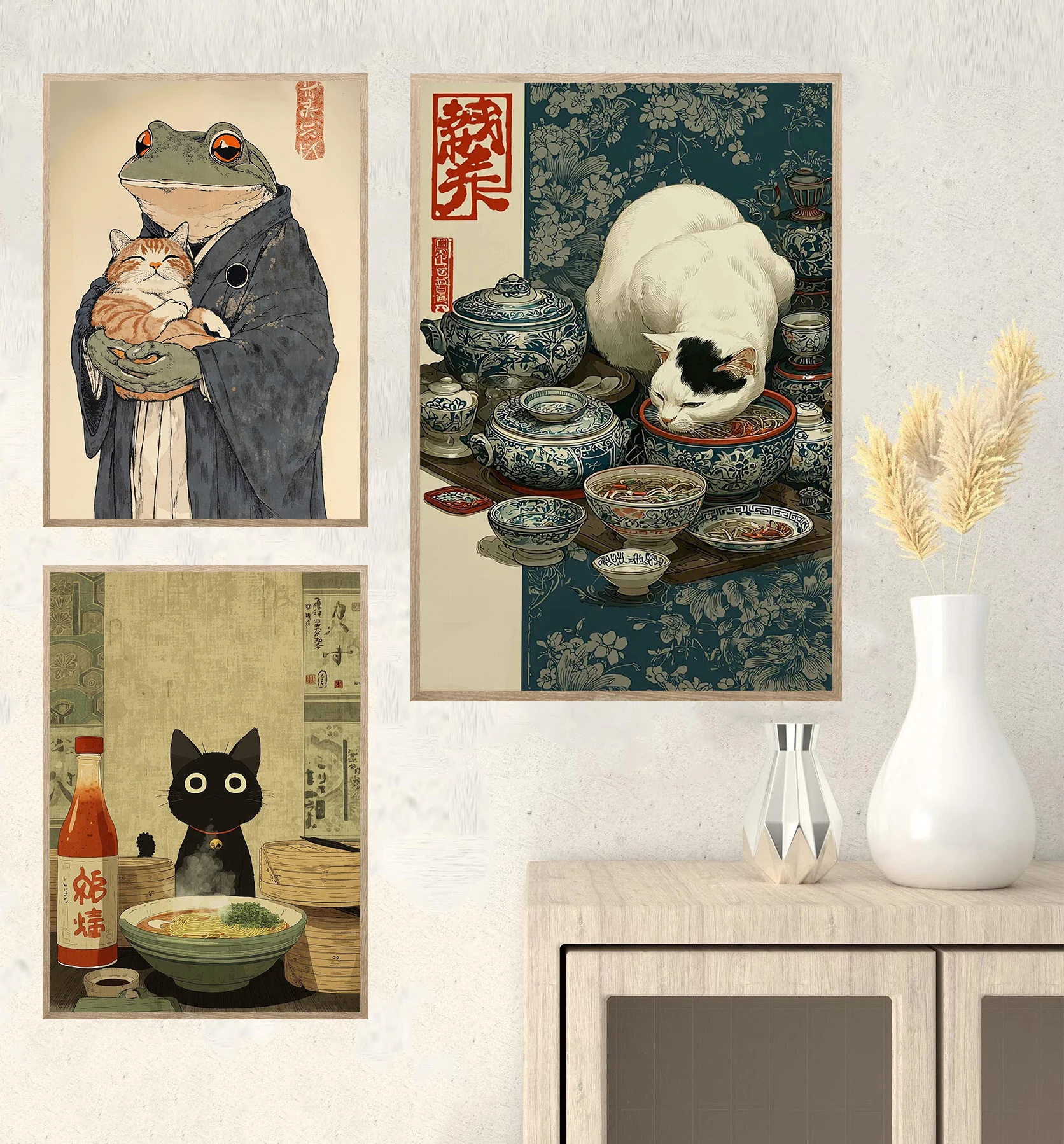 Pósteres de dibujos animados de gato