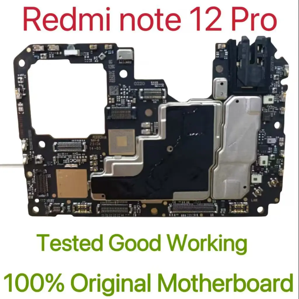 Global Version Original Unlocked Motherboard for Redmi note 12 Pro Tested Circuit Plate Main Logic Board for Redmi note 12 Pro