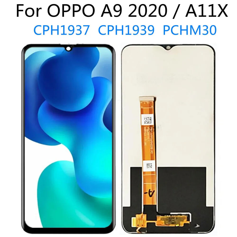 6.5  For OPPO A9 2020 Exterior CPH1937 CPH1939 LCD Display Screen Touch Panel Digitizer Assembly For OPPO A11X PCHM30 LCD