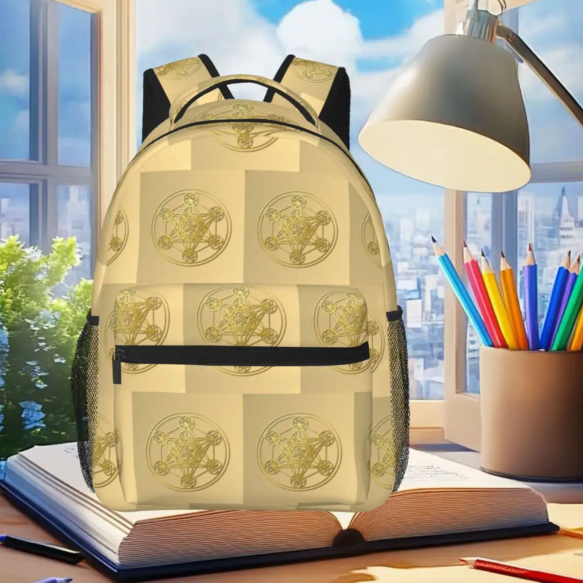 

Metatron Cube Sacred Mandala Healing Amulet Рюкзак Студенческая сумка для книг Детская школьная сумка Сумки на плечо для ноутбука для мужчин и женщин