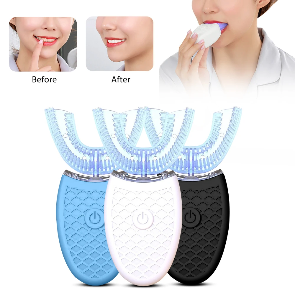 U Shaped Electric Toothbrush Teeth Whitening Automatic LED Sonic Toothbrush