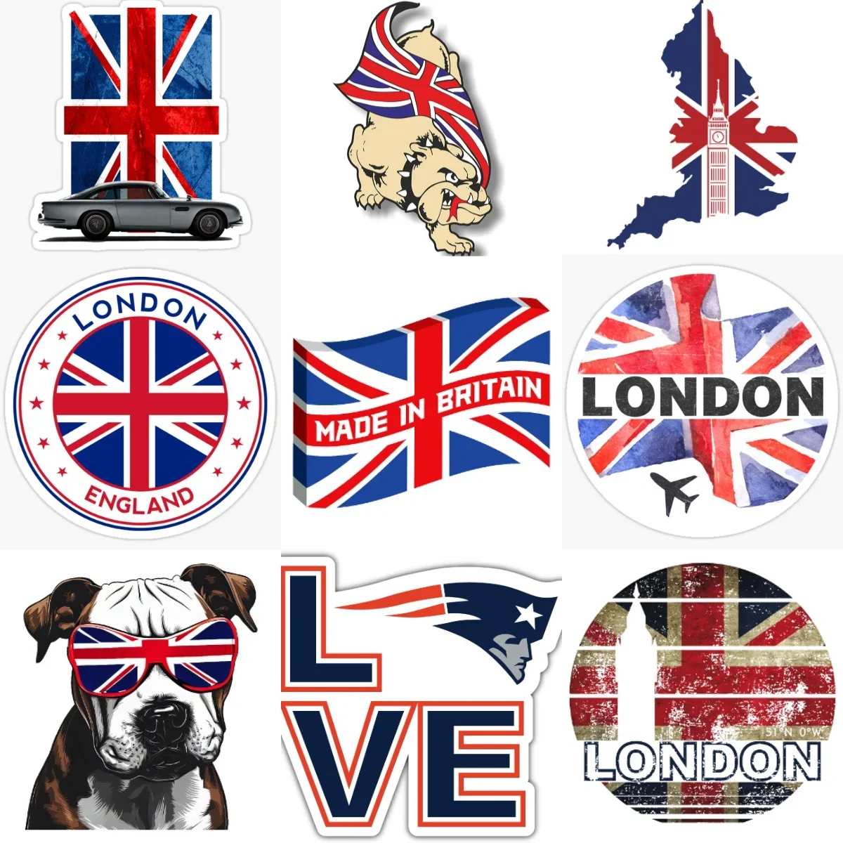 UK Britain England United Kingdom London Flag Emblem Creative Car Stickers for Car Motorcycle Window Wall Decoration Accessories