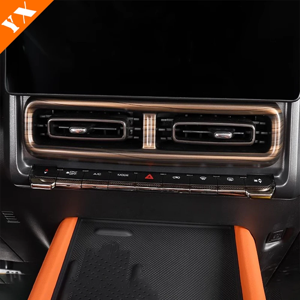 For Haval H9 2024 2025 Accessories Plastic Wood Grain Car Steering Wheel Cover Window Lift Button Panel Car Gear Shift Panel