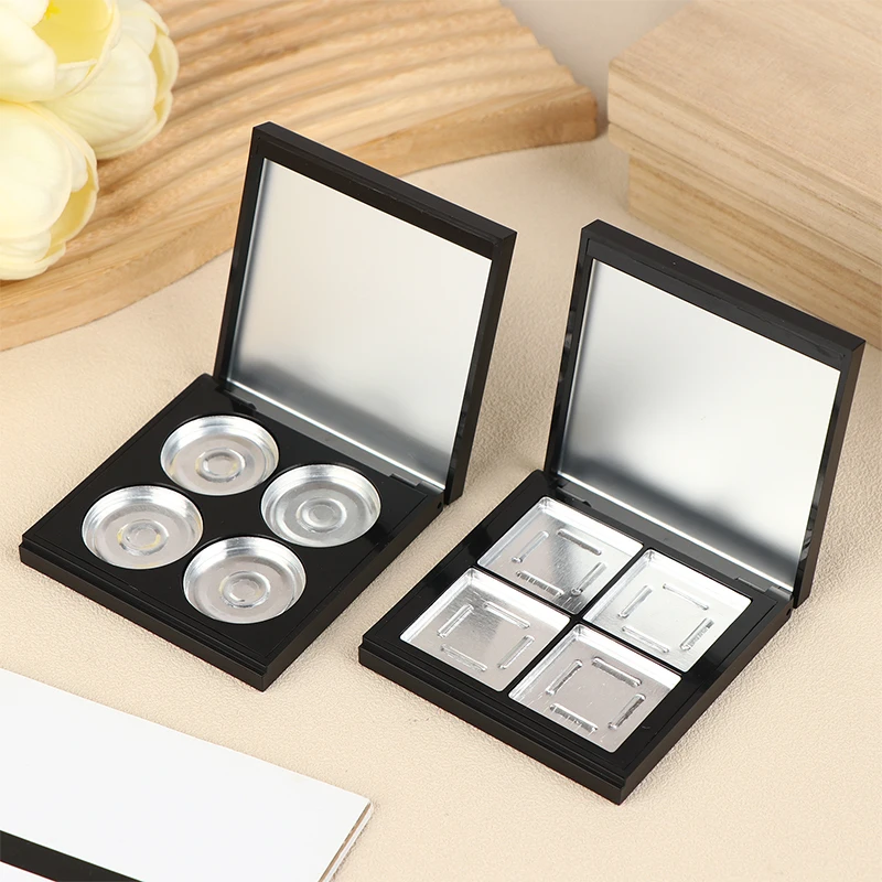 NEW 4 Grids Empty Magnetic Cosmetics Palette Holder Box Professional Lip Gloss Case With Mirror Powder Blusher Box For Eyeshadow